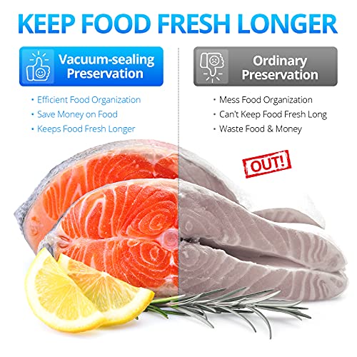 Foto von Vakuumiergerät, VOLUEX 2-in-1 Handheld Vakuumierer zur Lebenmittellagerung Vakuumiergerät Klein Folienschweißgerät, mit 10 Wiederverwendbaren Sous Vide Beuteln und 2 Clips