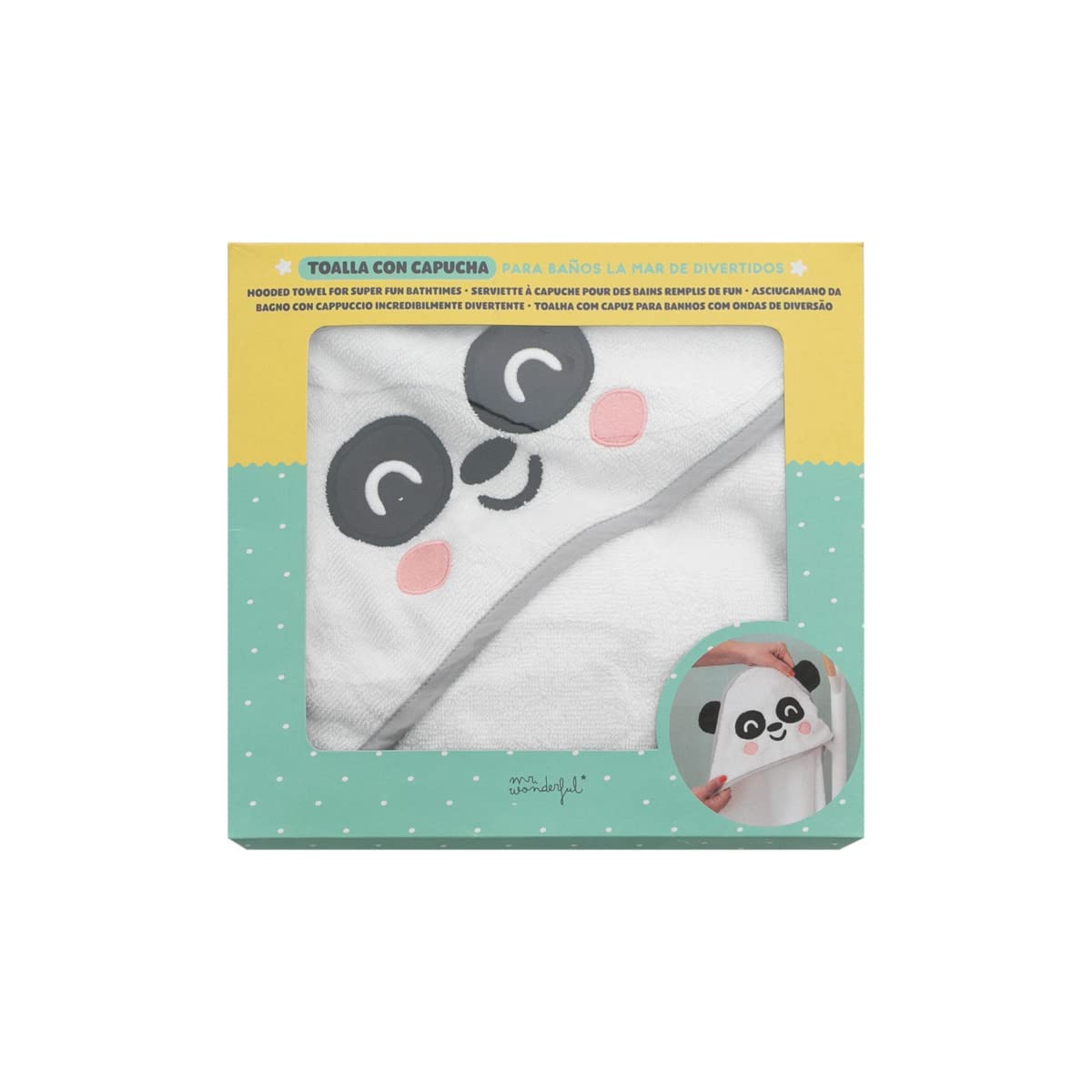 Toalla con Capucha para Baños La Mar De Divertidos - Oso Panda - Mr.Wonderful