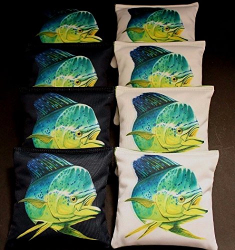 BackYardGamesUSA DEEP SEA Ocean Fish Black Green 8 Regulation Cornhole Bean Bags B153