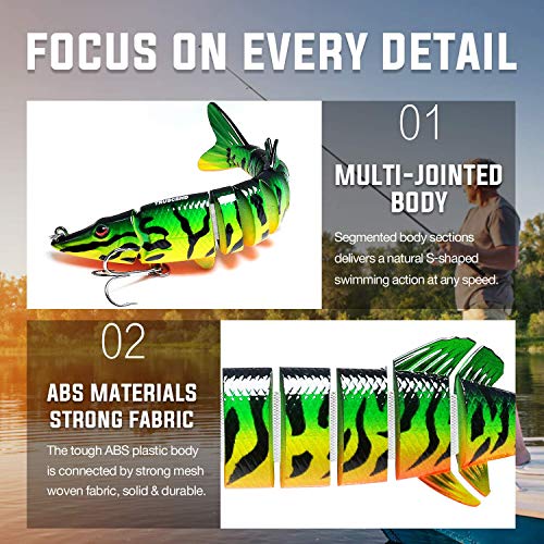 TRUSCEND visserij kunstaas voor snoek forel baars Multi Jointed Swimbaits langzaam zinken Bionic zwemmen kunstaas Bass zoetwater zoutwater visserij kunstaas Kit levensechte visserijgiften voor mannen - Image 3