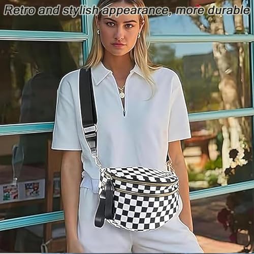 Nuvore Crossbody Bag, 2025 New Nuvore ComfortBag for Women, Spacious Stylish Checkered Bum Bag with Shoulder Strap4