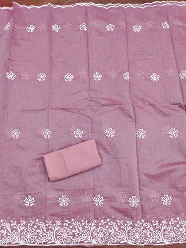Image of Women's Heavy Cotton Embroidery Panel Work Unstitched Salwar Suit Dress Material With Cotton Work Dupatta