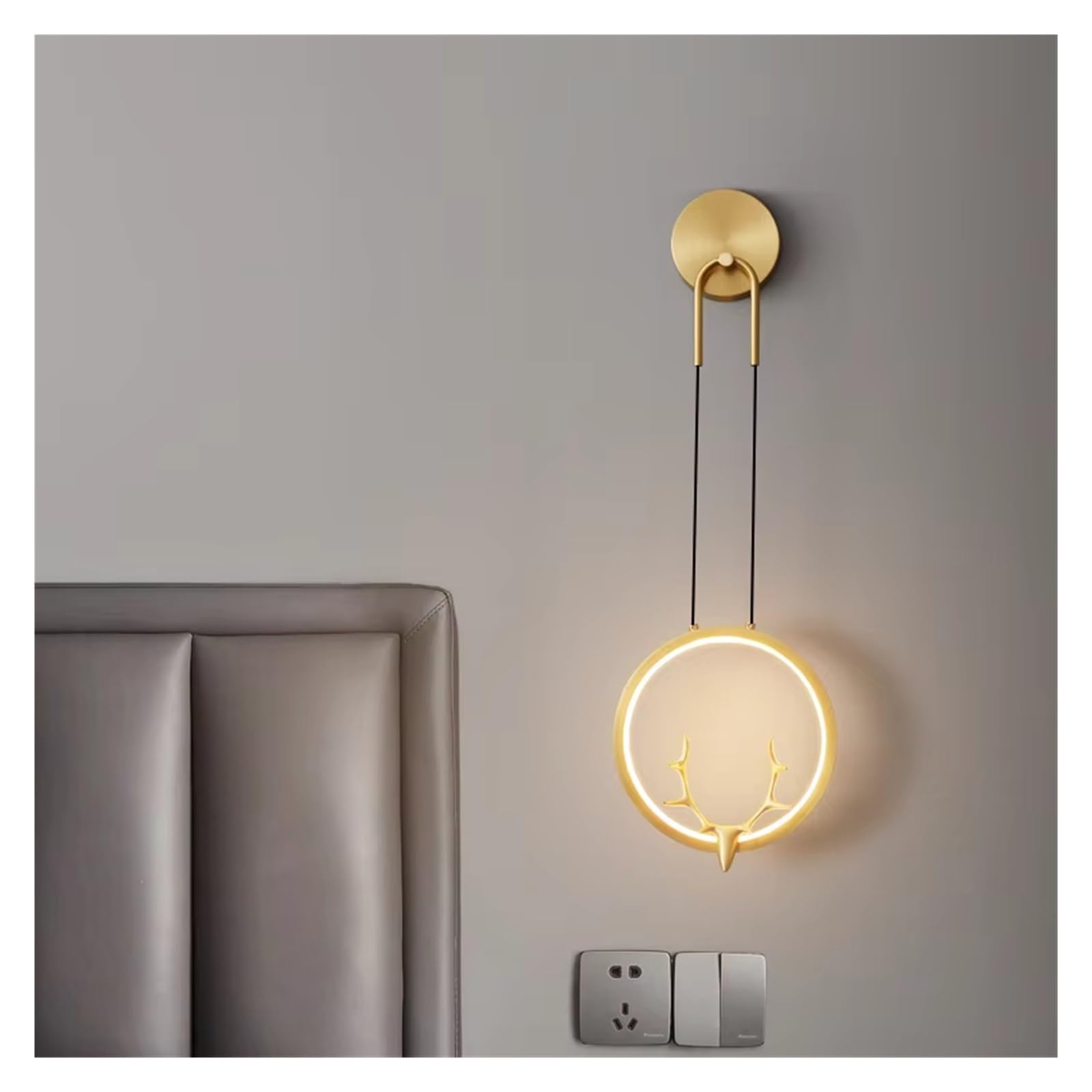 ASerZenith Contemporary Copper Wall Light Led 3 Colors Brass Gold Sconce Lamp Creative Antlers Decor For Home Living Bed Room