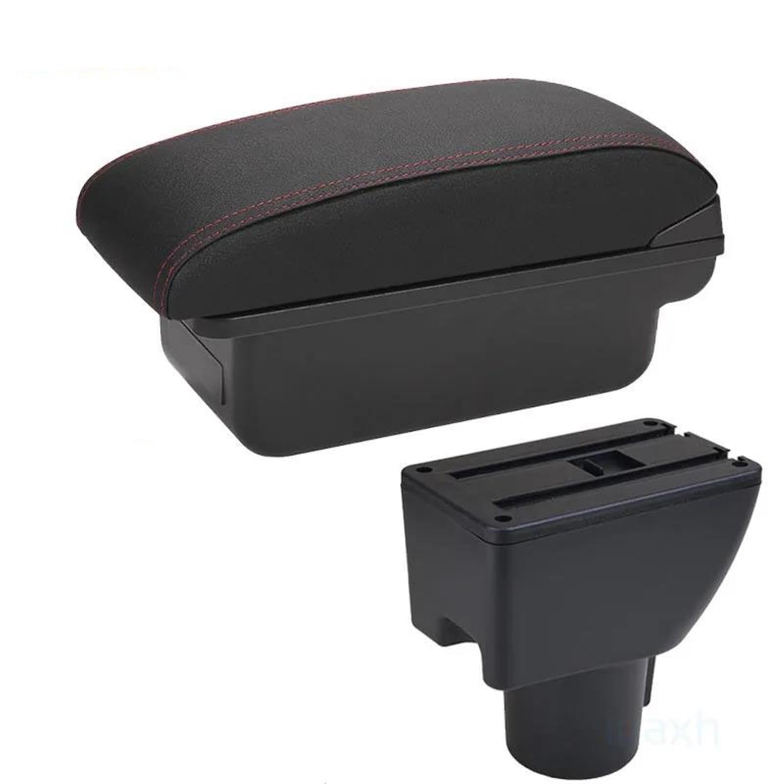 Car armrest For Hyundai For Getz Armrest For Hyundai For Getz Car Armrest Box Retrofit Parts Dedicated Center Storage Box Car Accessories(C1 BLACK RED NO USB)