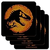 Jurassic World Icon Logo Low Profile Novelty Cork Coaster Set