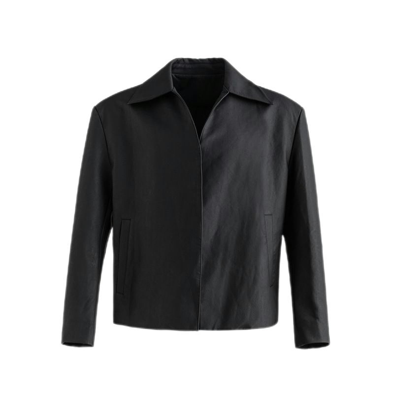 Veste mode hommes noire en taille L aux finitions épurées
