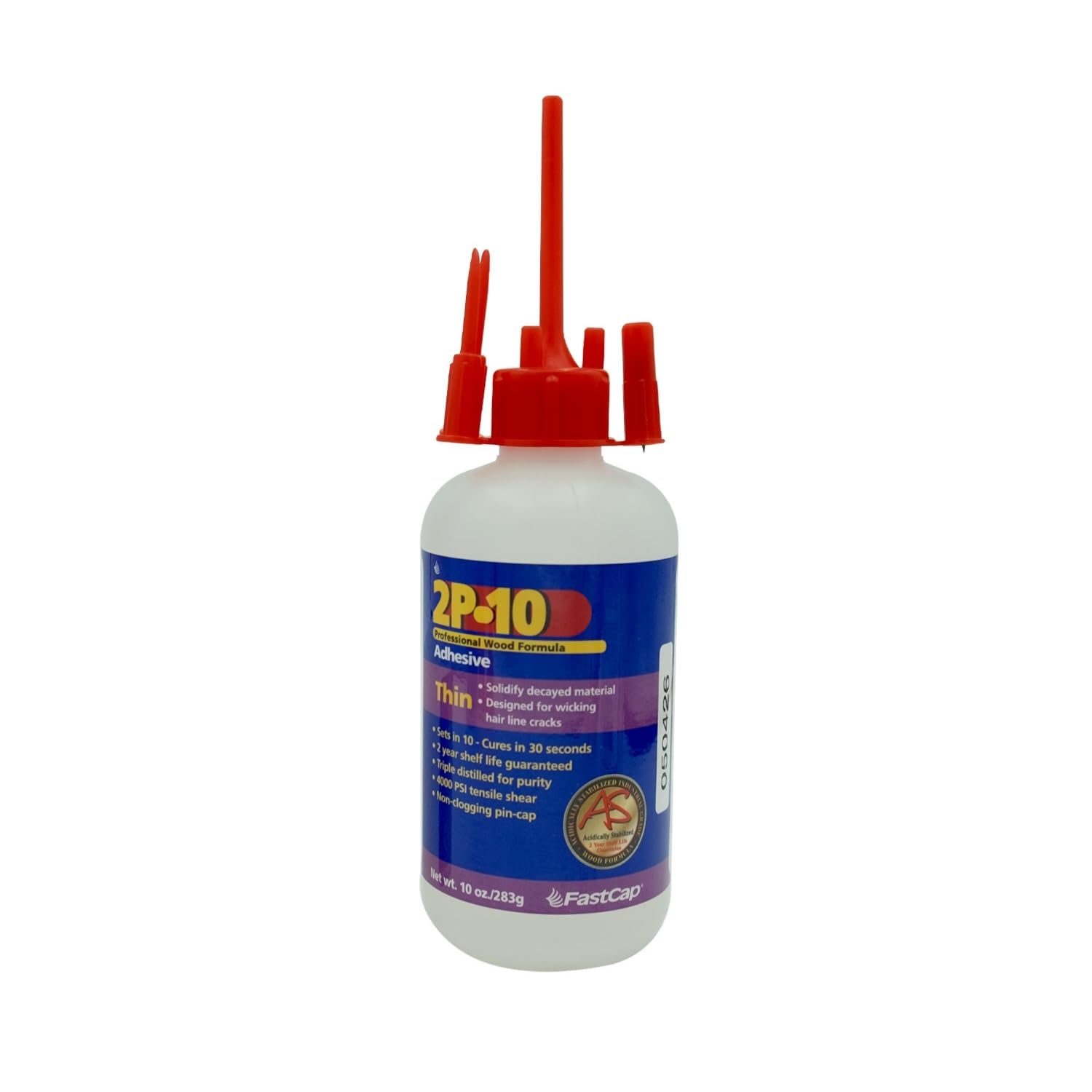 FastCap 2P-10 Thin Super Glue Adhesive for Tight and Small Spots - All Purpose Application - 4000 PSI Tensile & Sheer - 10 oz. - 80116