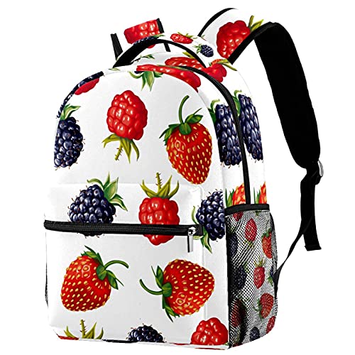 Sac à dos de voyage ergonomique motif fraise pour éviter les fuites d'eau