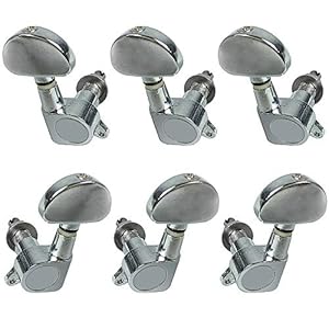 Gitaar String Tuning Pegs, 6 Stuks 3L3R Gitaar String Chrome Tuning Pegs Tuners Machine Heads A-A361 ZILVER