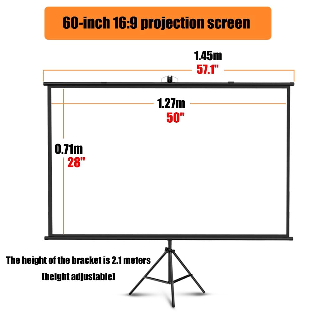 Projectiescherm, 60/72 inch Projectiescherm Muurbevestiging