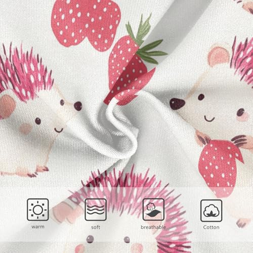 Wusikd Hedgehogs Girls' Underwear Cotton Strawberry Girls Briefs Soft Toddler Underwear 2T3