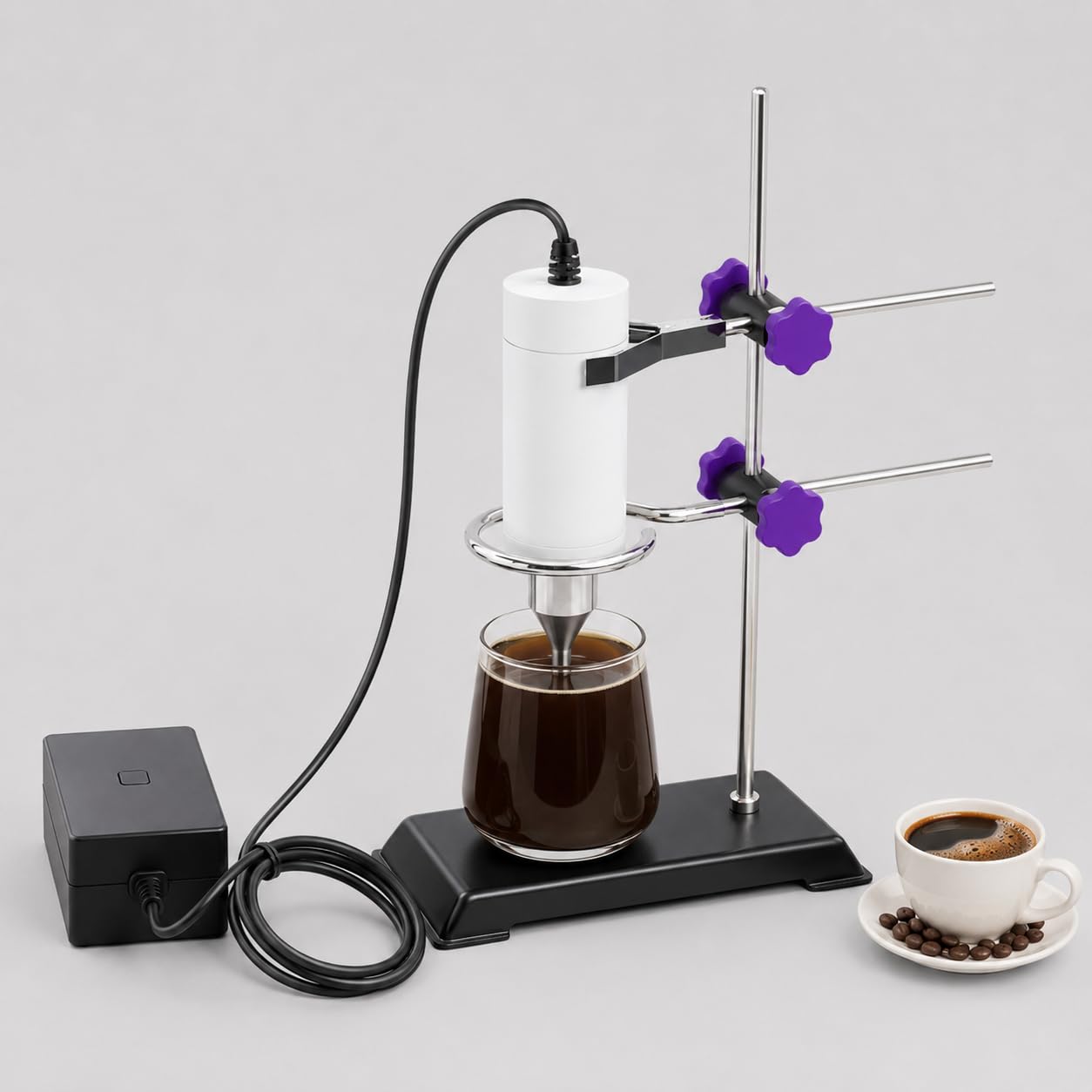 Sonicador homogeneizador ultrasónico con soporte ajustable para uso manual, ideal para aplicaciones de laboratorio e investigación, alta eficiencia y rendimiento versátil
