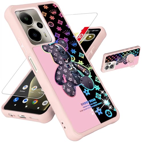 jioeuinly for Cricket Outlast 5G Case Compatible for ATT AT&T Motivate Pro 5G Phone Case Cover [with Tempered Glass Screen Protector][Hard PC + Soft Silicone] [Colorful Reflect Light] IMDF-JXX