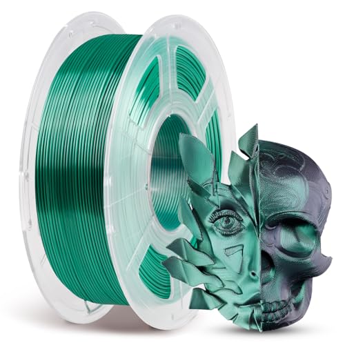 ANYCUBIC Filament PLA Soie pour Impression 3D, Filament PLA 1,75 mm pour Imprimante 3D FDM et Stylo 3D, Silk PLA 1kg, Noir Vert Noir-Vert PLA