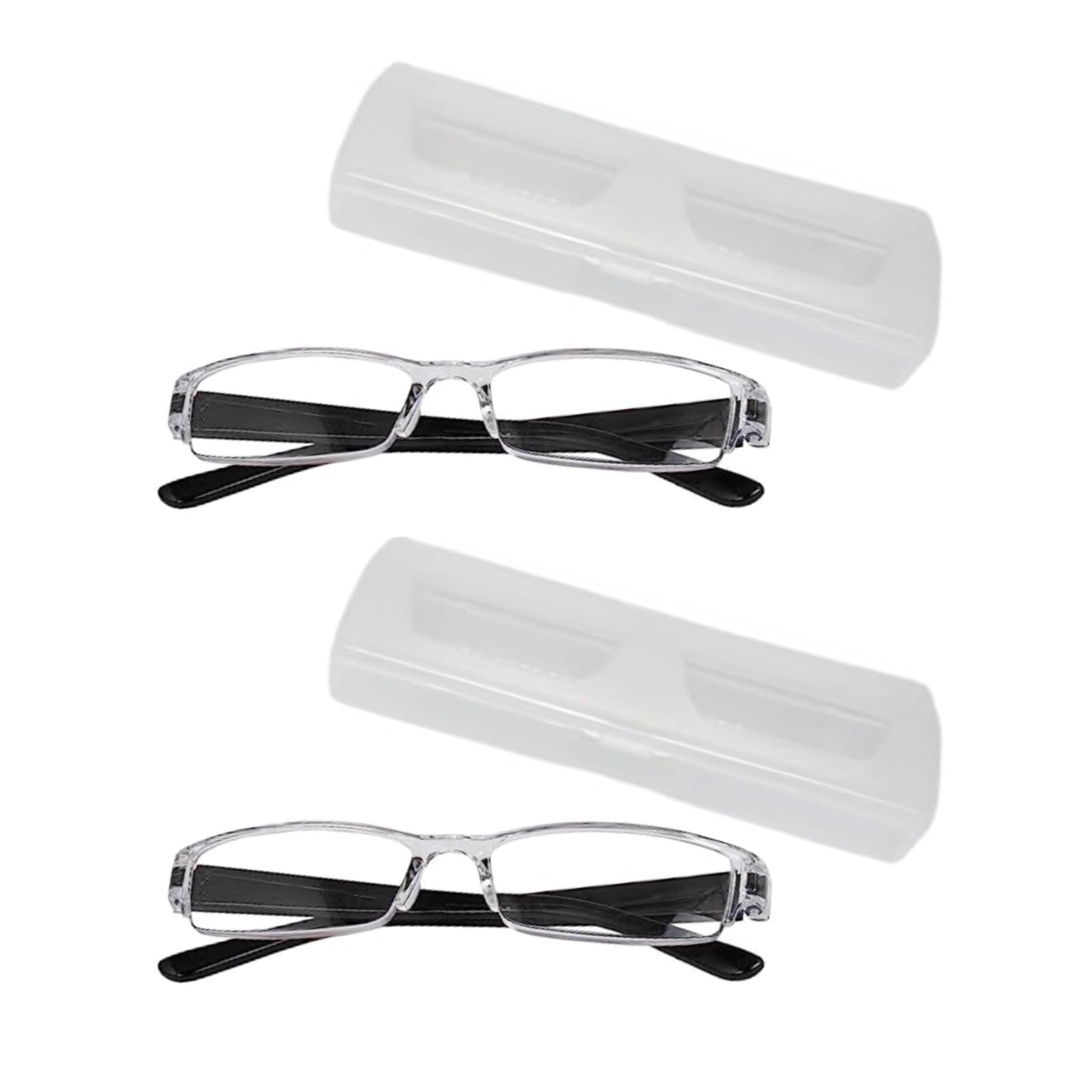 Pack of 2 - SMART Reading Eye Glasses for men & women with Transparent Frame and slim protective cover| Power: +1.50 (B09WKPM496) Amazon Price History, Amazon Price Tracker