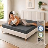 Arensberger Luisa Klappmatratze 90x200 cm, 3-Fach Faltbare Gästematratze 15 cm, Gel Memory Foam, Faltbare Matratze als Bodenmatratze, Schlafsessel & Gästebett, Mittelgrau, OekoTex Geprüft