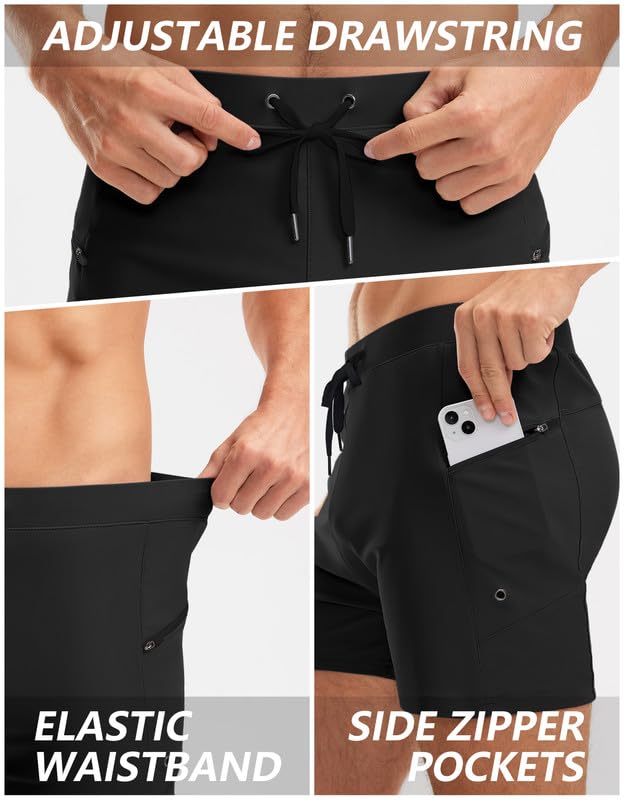 G Gradual Men's Swimsuit Trunks with Zipper Pockets Quick Dry Swimwear Bathing Suit Swim Briefs Board Shorts for Men4