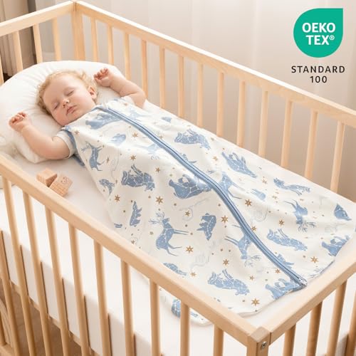 Image of david's kids 3 Pack 100% Organic Cotton Baby Sleep Sack 18-24 Months, Ultra Soft Baby Wearable Blankets with 2-Way Zipper, Comfy Toddler Sleep Sack for Boys Girls Neutral, X-Large Size, Star