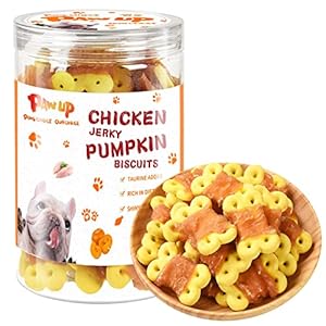 Dog Treats Chicken Wrapped Pumpkin Biscuits, Rawhide and Gluten Free, w/Taurine Low Fat Chewy Training Treats,12.5 oz Dog Treats Chicken Wrapped Pumpkin Biscuits Rawhide and Gluten Free wTaurine Low Fat Chewy Training Treats125 oz