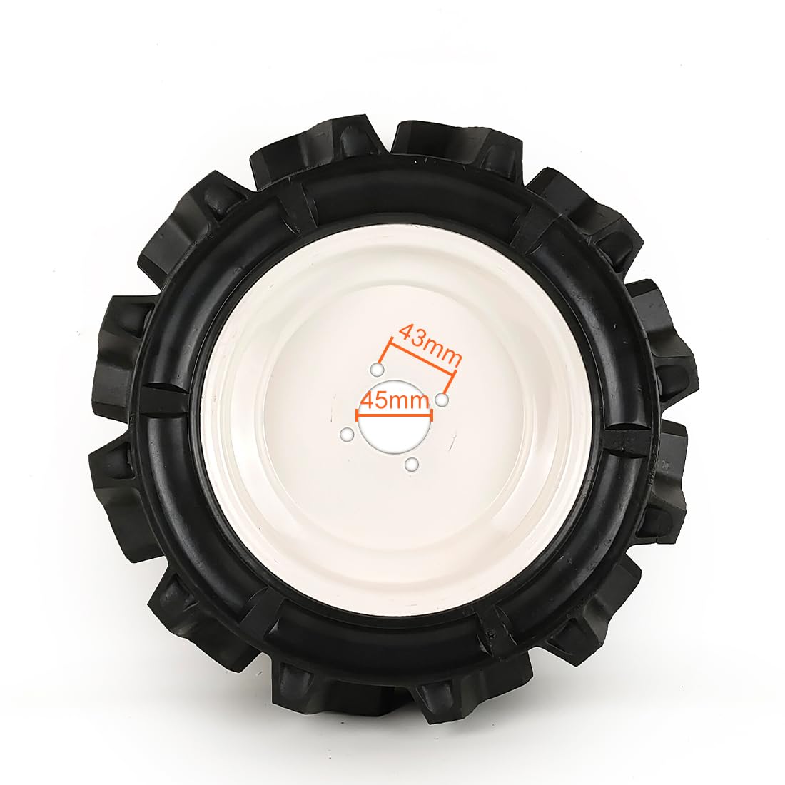 Neumático sólido de agricultura de 14 pulgadas, rueda de agujero de eje de 17 mm para bricolaje motor de cepillo eléctrico cortacésped carrito carrito