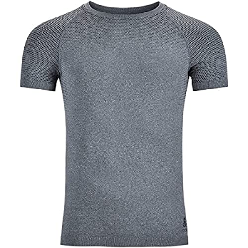 Odlo Funktionsshirt Herren Kurzarm Performance Light | Grau meliert | Größe L |Kompressionsshirt | Funktionsunterwäsche