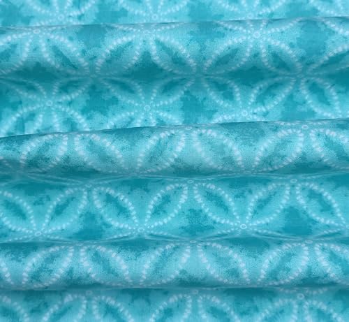Image of 2 Meter Hand Block Indian Cotton Unstitched Jaipuri Handmade Digital Printed Fabric Material for Women Kurta /Blouse /Palazzos /Piece Material for Women's (Turquise)