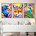 Clendo 3 Pack Diamond Painting Kits for Adults, DIY 5D Colorful Peacock Fox Bird Diamond Art Painting Kits for Beginner, Full Round Drill Gem Art Dimand Dots for Home Wall Decor 15.7x33.5 inch