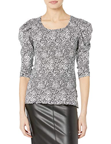 Parker Women's Long Sleeve Top with Smocking on The Bodice, Midnight Jasmine, L