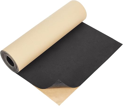 BENECREAT 78.7x11.8inch Adhesive EVA Foam Roll, 2mm Black Adhesive EVA Foam Sheets Cosplay Foam Crafts for Halloween Art Supplies Paper Scrapbooking