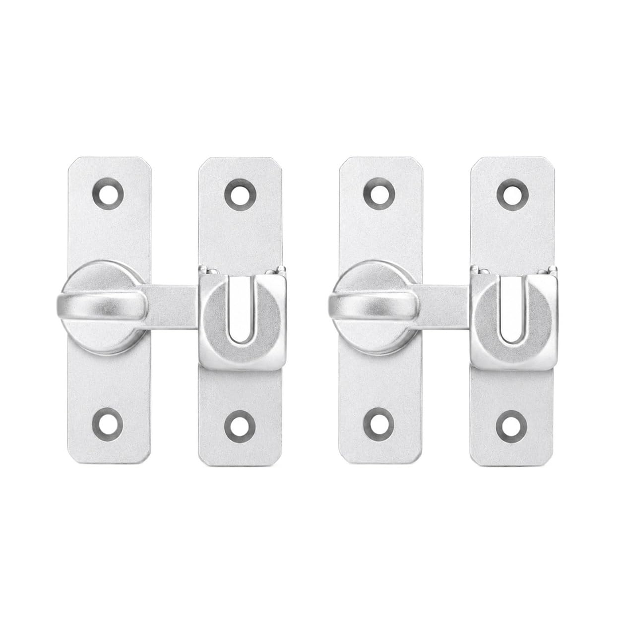 2Pcs Flip Door Latches,180 Degree Rotating Aluminum Door Bolt,Thickened Anti Rust Privacy Lock for Bedroom