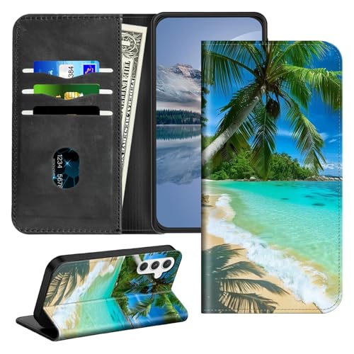 HEAKIERG Sansung Galaxy A35 5G 6.6C`CP[X J[hz_[t RFIDubN ϏՌ ی LbNX^hJo[ NWbgJ[hXbgz_[ tbvEHbgP[XASandy Beach