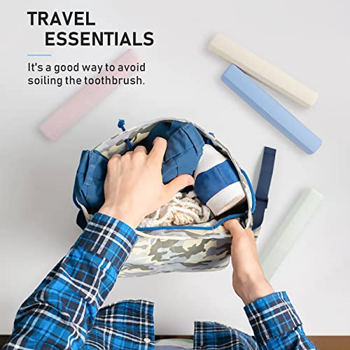 Image of Mulbozy 8 Packs Portable Travel Toothbrush Case, Breathable Plastic Toothbrush Holder for Home, Travel, Business, Camping, School
