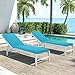 Summsun Chaise Lounge Cushions Outdoor Set of 2 - Waterproof and Fade Resistant Sun Lounger Replacement Cushions - Patio Lounger Pads with Removable Cover for Pool, Deck, Lawn, 72 x 21 x 3 Inch, Teal