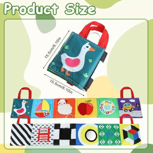 Image of SNOWIE SOFT Baby Cloth Book 3D Cartoon Interactive Early Learning Cloth Book Soft Toys, Hands-on Fine Motor Tummy Time Play Books Folding Portable Baby Toys for 6 to 12 Months