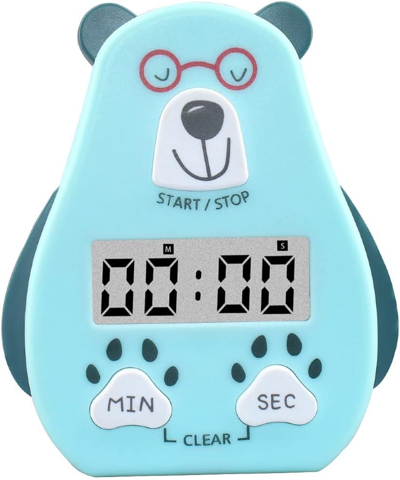 HENIJ� Electronic Digital Kitchen Cooking Timer Cat Shape Sleeping Cooking Reminder with Alarm Countdown Device, Magnetic Clock Stopwatch Countdown Timer, Pack of 1 (Sky Blue)