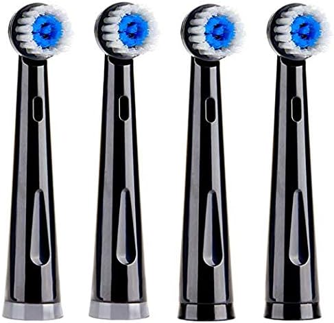 Gloridea Electric Toothbrush Replacement Round Heads 4pcs/pack for Gloridea Rotary Electric Toothbrush, Soft Bristle Brush Head in Black