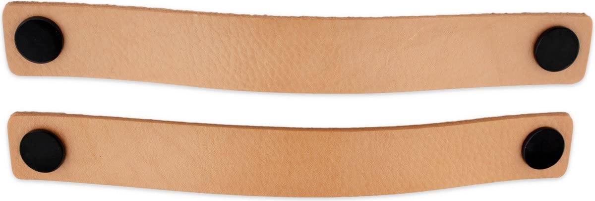 Brute Strength, Leather handles for furniture, natural, 2 pieces, 25 x 3 cm, cabinet handle, door handle for kitchen bathroom