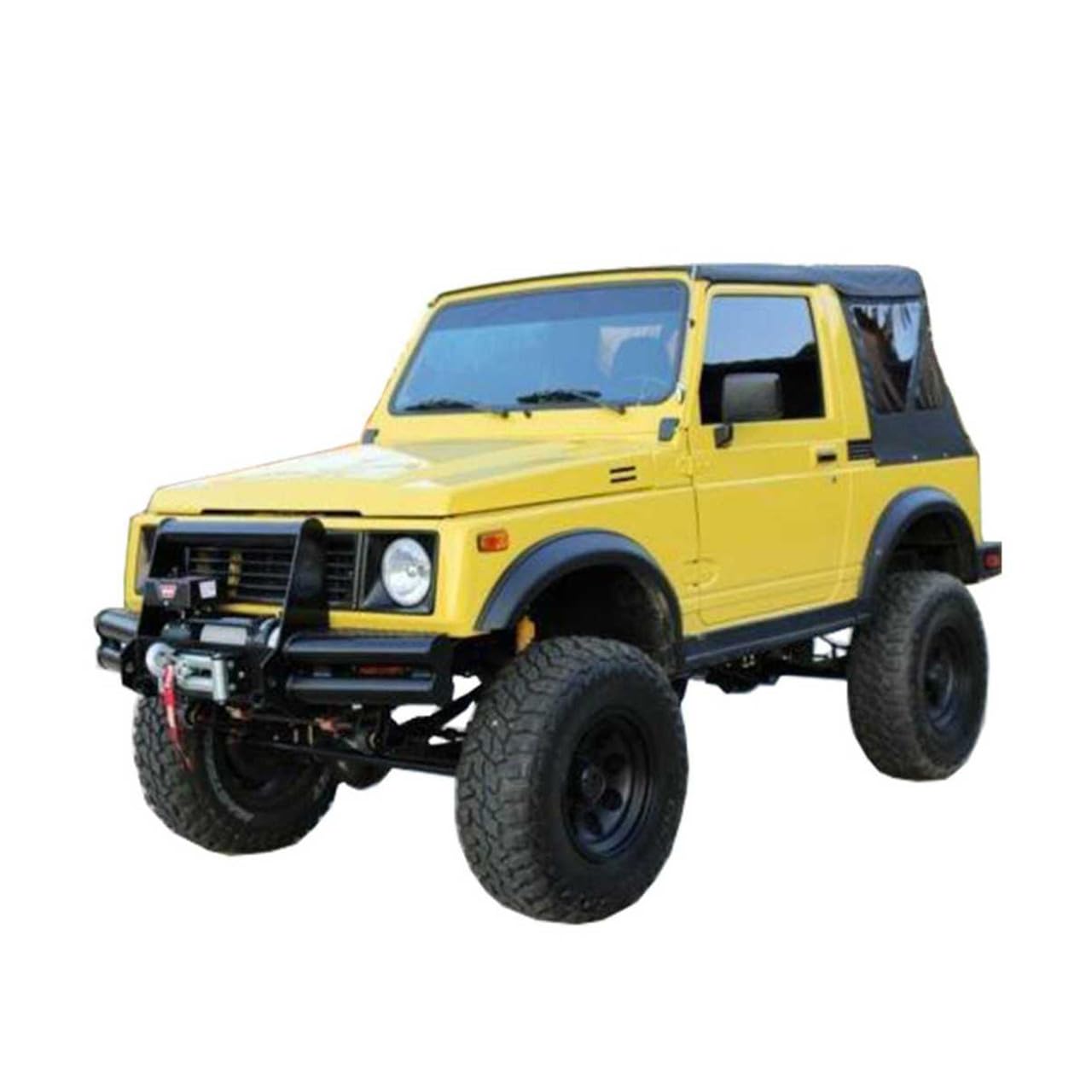 King 4WD Premium Replacement Soft Top - Black Diamond Material with 31% Tinted Windows - Suitable for Suzuki Samurai 1986-1994 - Requires Factory Original Soft Top Hardware