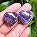 Fythesk 4Pcs Natural Gemstone Heart Palm Stone Set, Polished Carving Heart Shaped Pocket Reiki Balancing Worry Stone Mini 1”(25mm), Amethyst