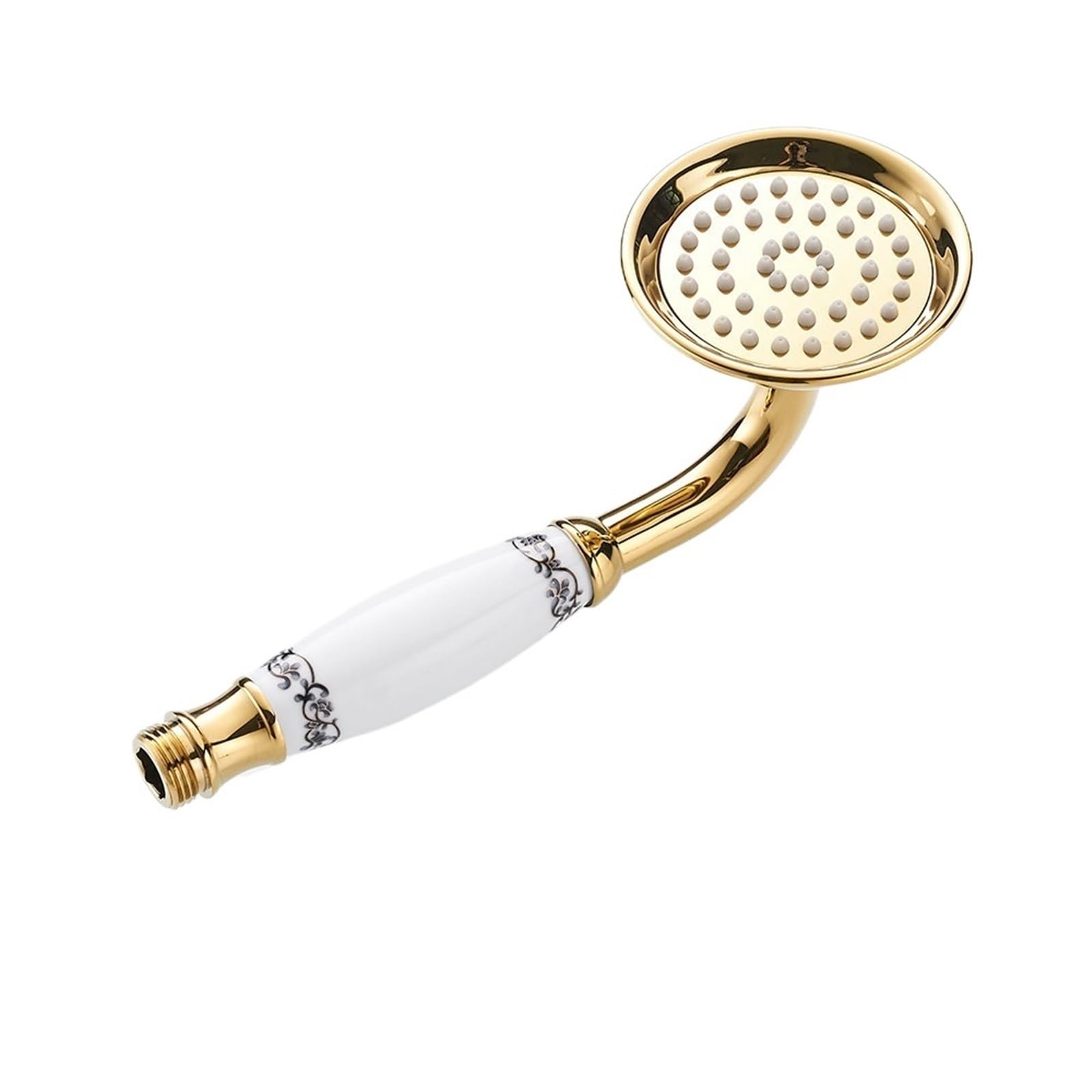 Yxinaer Gold-Pattern Shower Head Shower Heads Antique Brass Bathroom Hand Held Sprayer Head Rainfall Faucet For Home And Gym(Gold-Pattern)