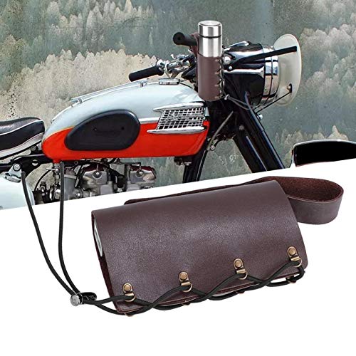 Portavasos moto ajustable de cuero PU color marrón miniatura 3