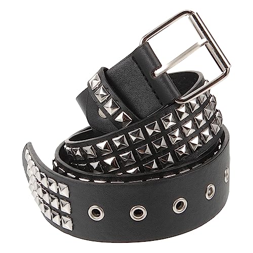 BESPORTBLE Punk Style Leather Belt for Men Women Versatile Waist Punk Belt with Unique Design for Festivals Parties and Daily Wear Fashionable Accessory for Jeans and Outfits