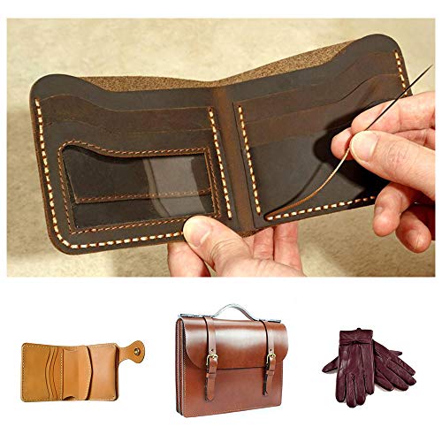Leather Kit 22 PCS SIMPZIA Leather Hand Stitching Tools Kit with 4mm Prong Punch, Hollow Punch Set and Wooden Hammer for DIY Sewing - Thumbnail 2