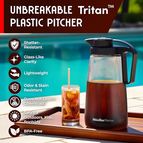 image for MUELLER HOME Cold Brew Coffee Maker, 64 oz Tritan Fortified Pitcher, P