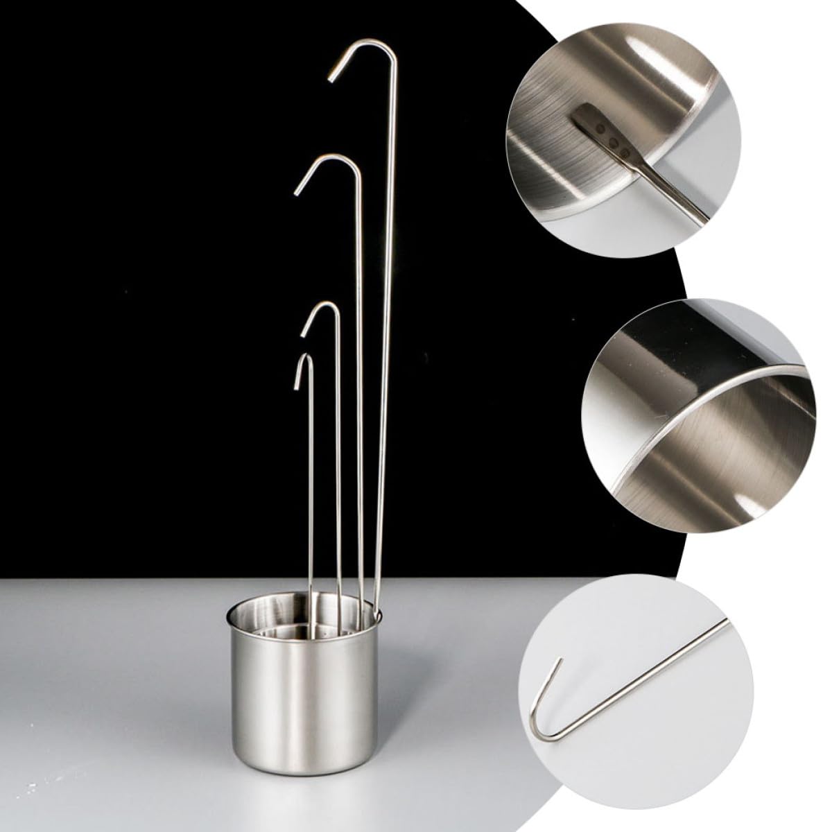 Abaodam Set 5 Pezzi Imbuto da Cucina e Mestolo in Acciaio Inox 50-500ml con Manico, Cucchiaio per Salsa e Olio, Utensili Versatori Multifunzionali per Olio, Vino e Salsa, per Casa