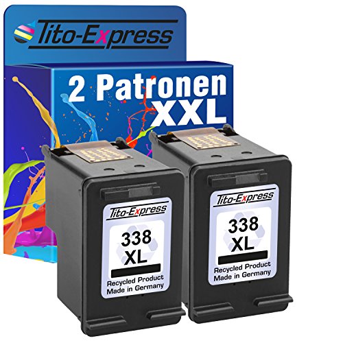 Tito-Express PlatinumSerie 2X Druckerpatrone für HP 338 XL Black Photosmart C3180 C3194 Pro B8300 B8330 B8350 Cover