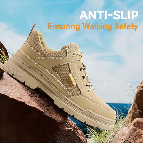 Image of Steel Toe Shoes for Men Lightweight Puncture Resistant Safety Footwear Work Shoes Men Safety Work Shoe Comfortable for Construction Warehouse Jobs