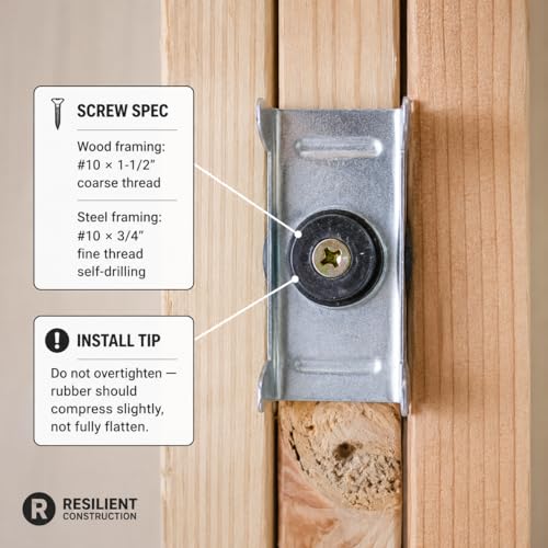 Premium Sound Isolation Clips - Paquete de 200 - Ideal para insonorización de paredes y techos - Desacoplar paredes y techos - Habitaciones flotantes - Casa, oficina, estudio de grabación, apartamentos (200) miniatura 5