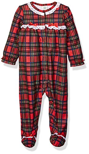 Little Me Baby Girl's Xmas Plaid Pajamas Sleepwear, Plaid, 3 Months