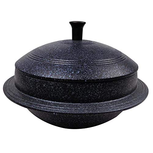 Auflauf Maifan Stein Auflauf Aluminiumlegierung Mehrzweck-Bibimbap-Topf Langlebiger Gas-Induktionsherd Universal mit Deckel 22 cm